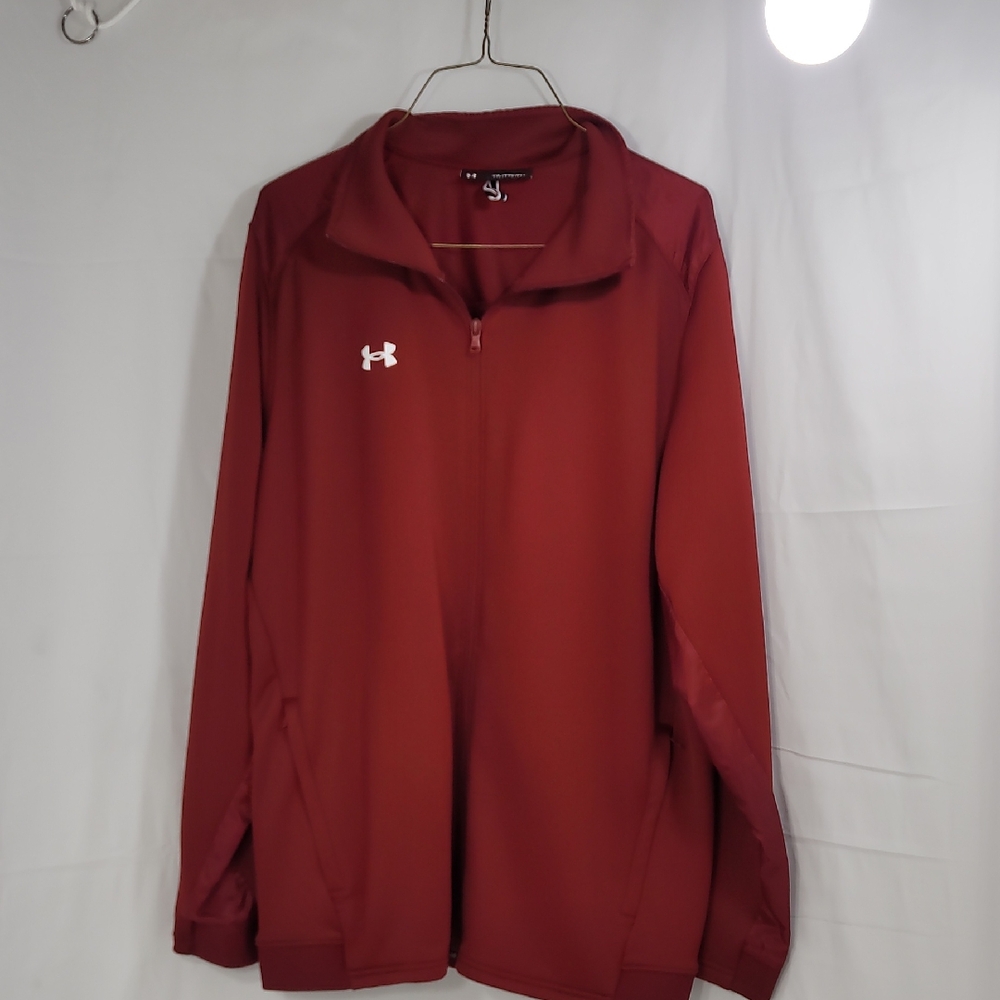 Under Armour Red Lightweight Athletic Jacket with Standing Collar